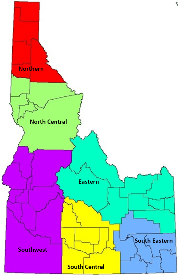 Idaho state regions Idaho state regions